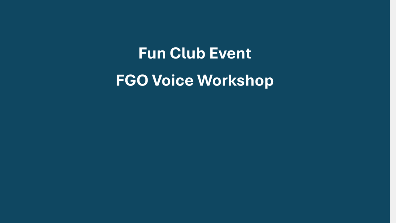 FGO Voice Workshop - Fun Club