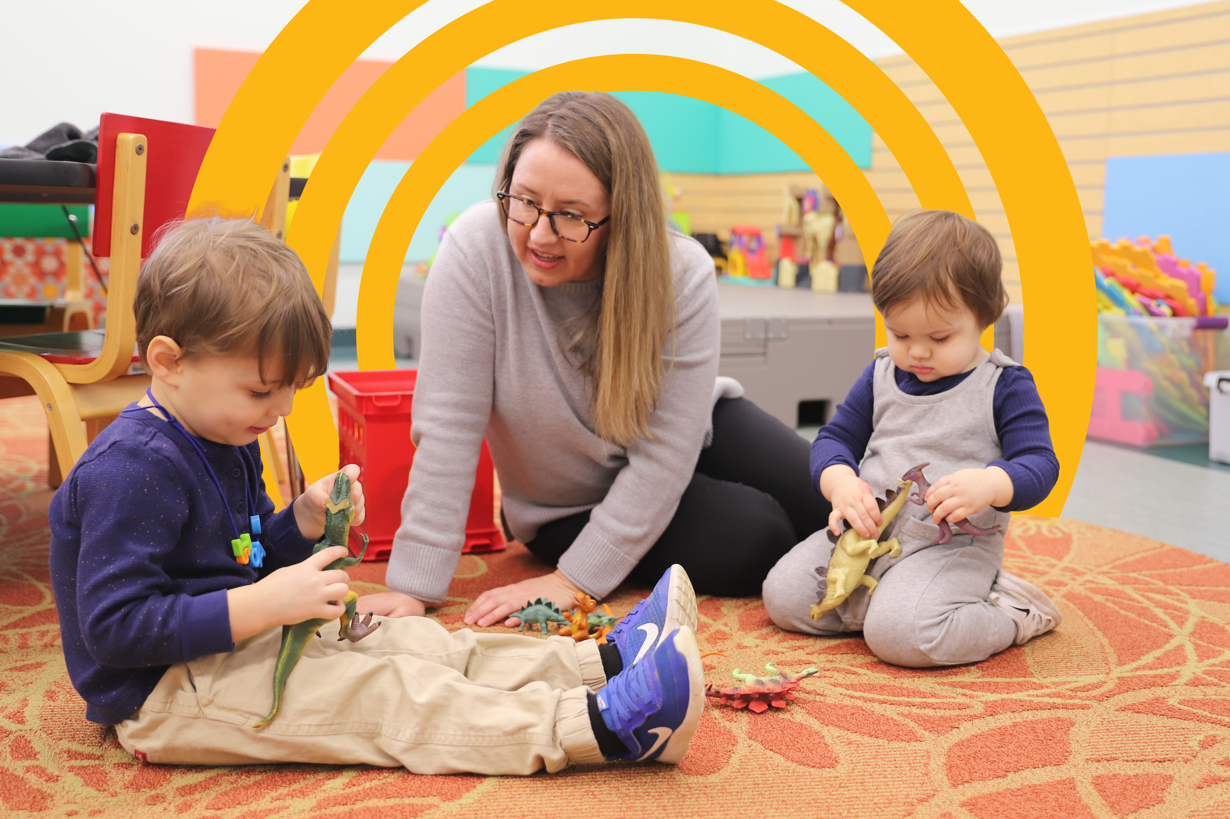 Courtney and her sons play together.